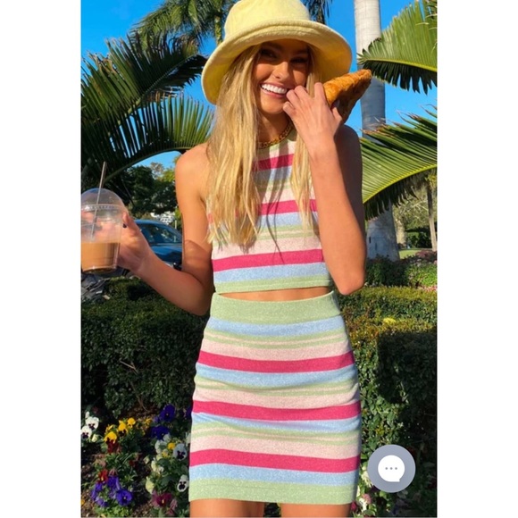 Beginning boutique Multi Stripe Skirt - Picture 3 of 7